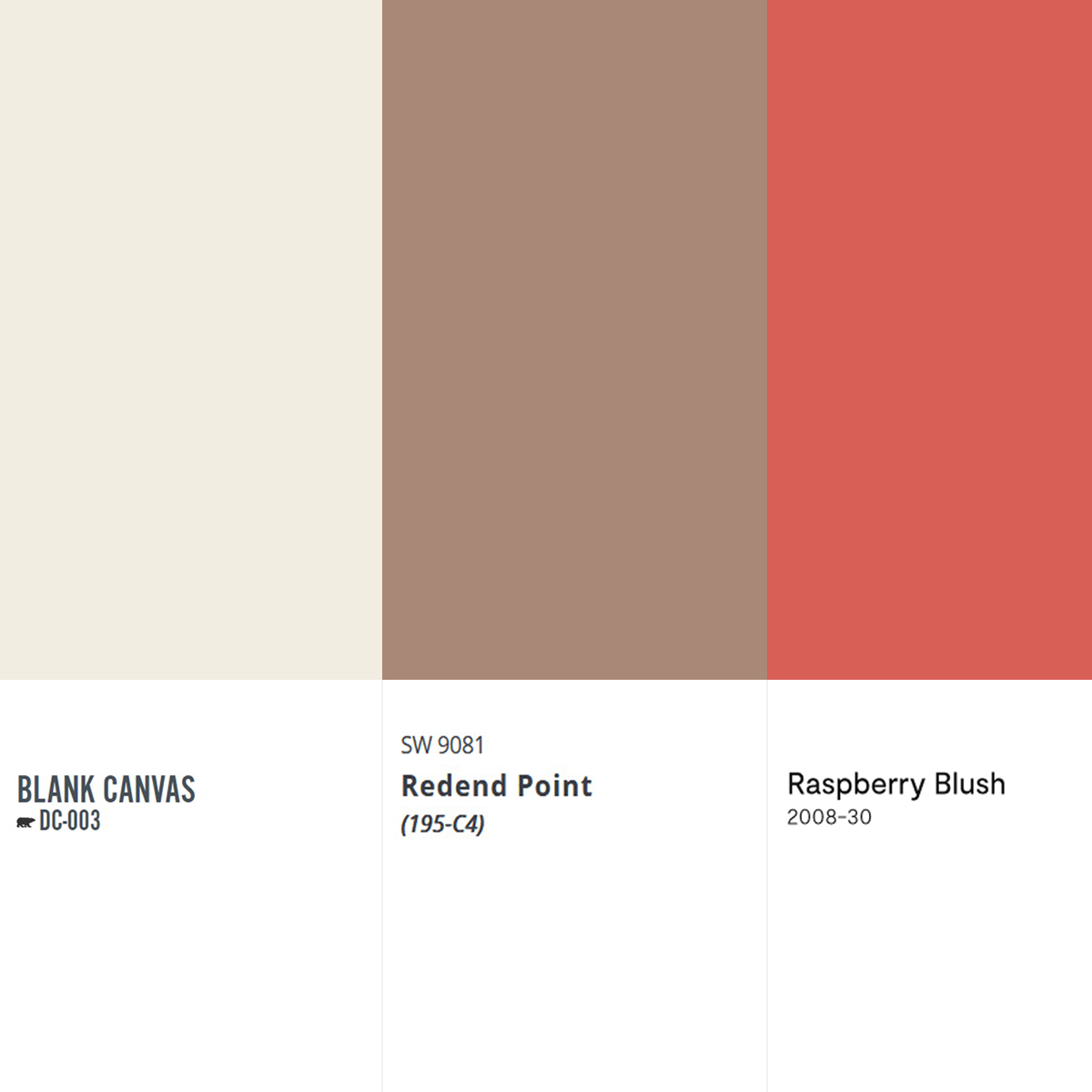 2023 Color of the Year paint swatches for Behr, Sherwin Williams, and Benjamin Moore