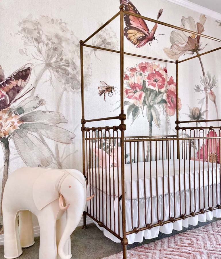 Decorated nursery for baby girl