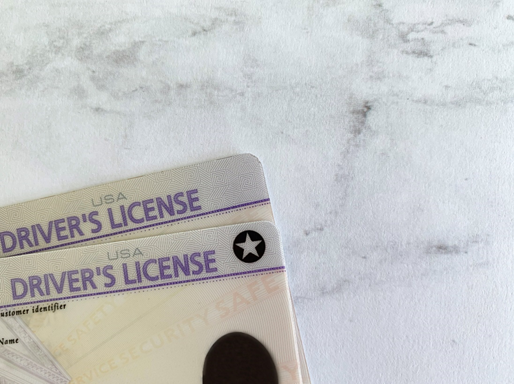 Close up of a driver's license