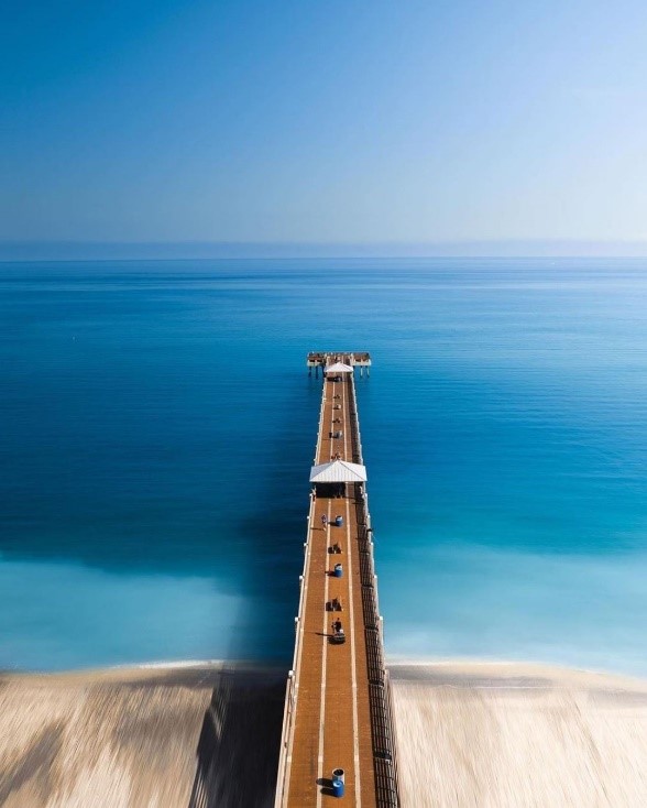 Boardwalk extending into Florida ocean