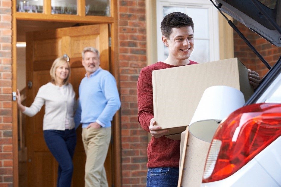 College graduate moving out of parents' house