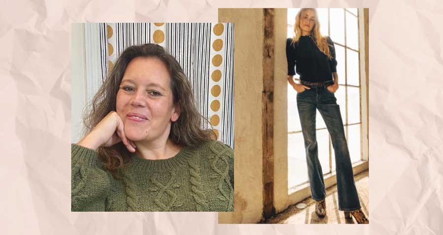 Photo of Tina from Spoken, next to a fashion shot of one of the shop's fall outfits