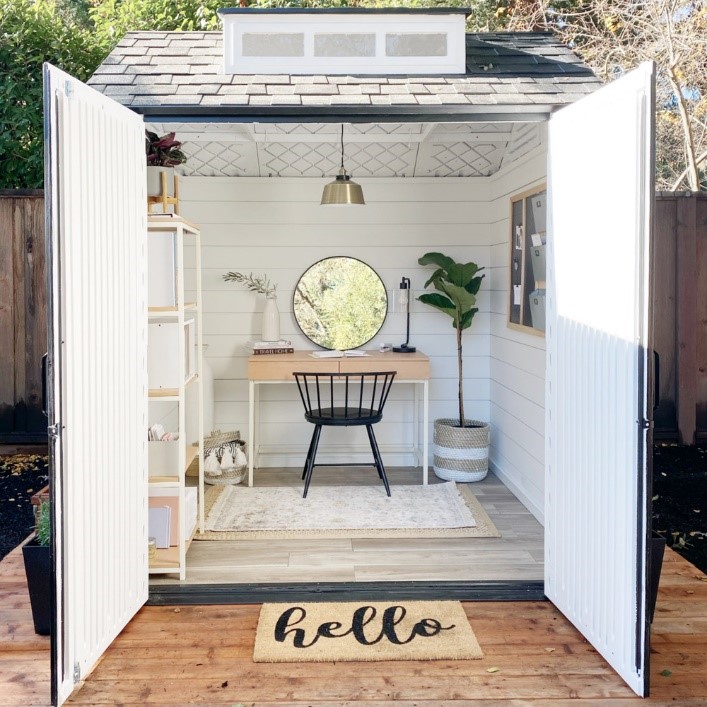 Work from home office in an updated shed