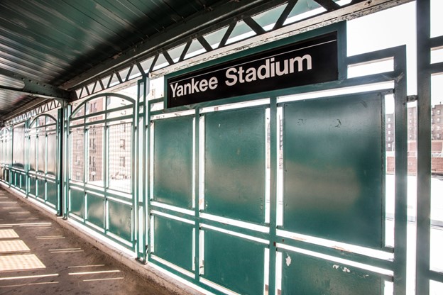 Hallway with a sign that reads Yankee Stadium