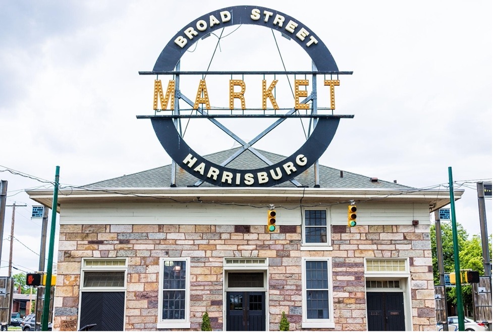 Broad Street Market sign in Harrisburg, PA
