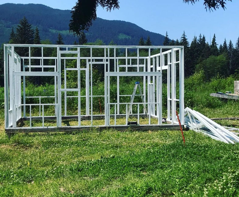 Metal frame work for a DIY greenhouse